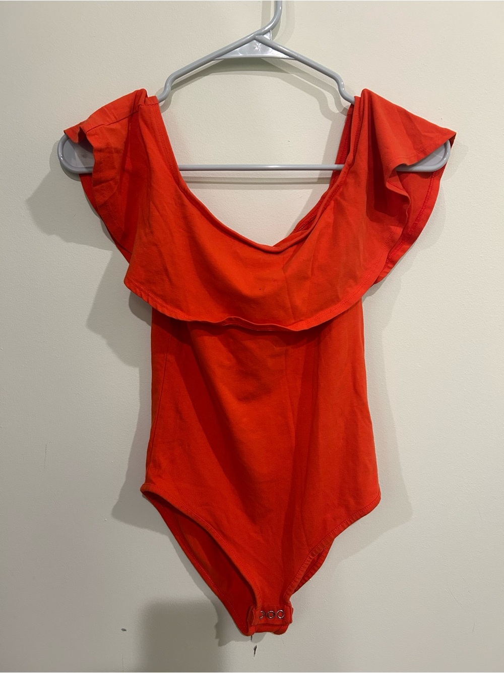 Women’s Red Ruffle One-Piece Bodysuit
